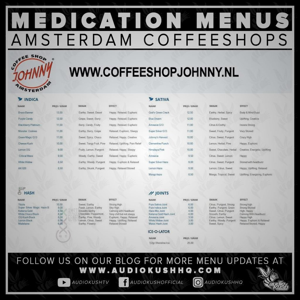 Medication Menu update: Coffeeshop Baba, Amsterdam (19 March 2020). Coffeeshop Baba is located at Elandsgracht 3, 1016TM in Amsterdam.
